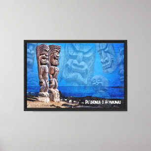 Puʻuhonua o Hōnaunau, Temple of Tikis, Big Island Canvas Print