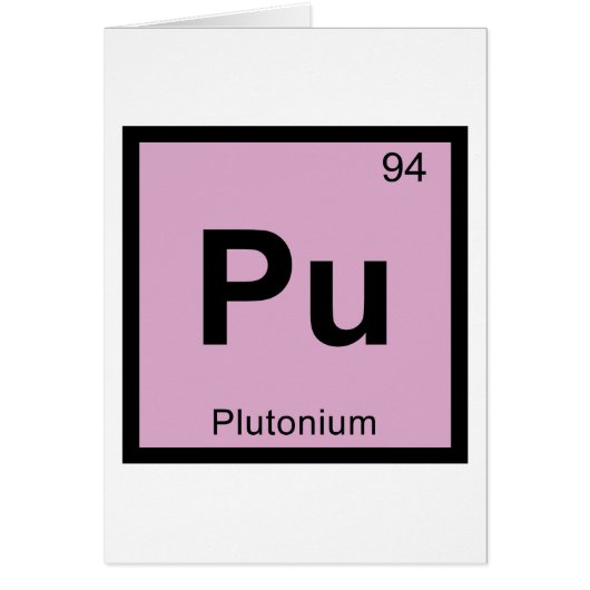 Pu - Plutonium Chemistry Periodic Table Symbol (Front)
