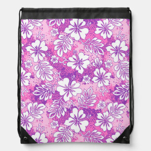 Pua Aloha Hawaiian Heart Shaped Hibiscus Drawstring Bag