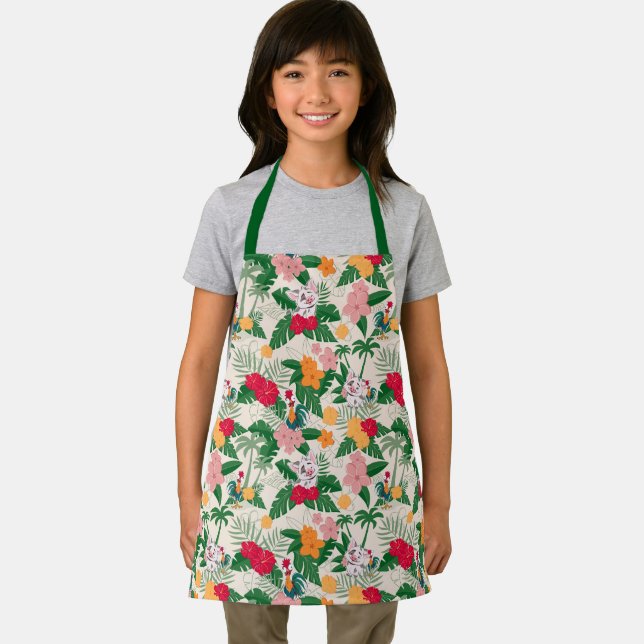 Pua and Heihei Tropical Pattern Apron (Insitu)