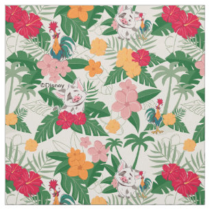 Pua and Heihei Tropical Pattern Fabric