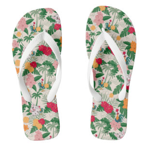 Pua and Heihei Tropical Pattern Flip Flops
