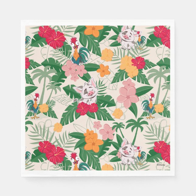 Pua and Heihei Tropical Pattern Napkins (Front)