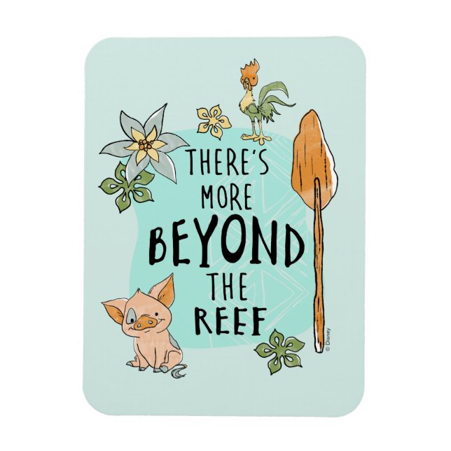 Pua & Hei Hei "There's More Beyond The Reef" Magnet (Vertical)