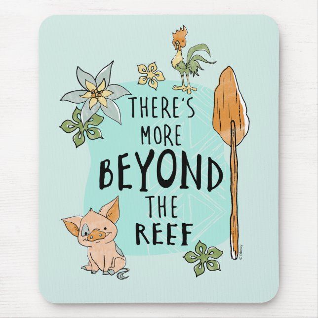 Pua & Hei Hei "There's More Beyond The Reef" Mouse Pad (Front)