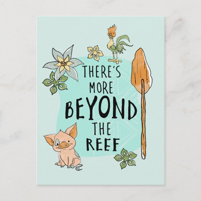 Pua & Hei Hei "There's More Beyond The Reef" Postcard (Front)