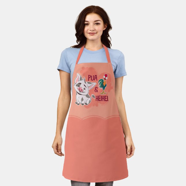 Pua & Heihei Floral Name Graphic Apron (Worn)