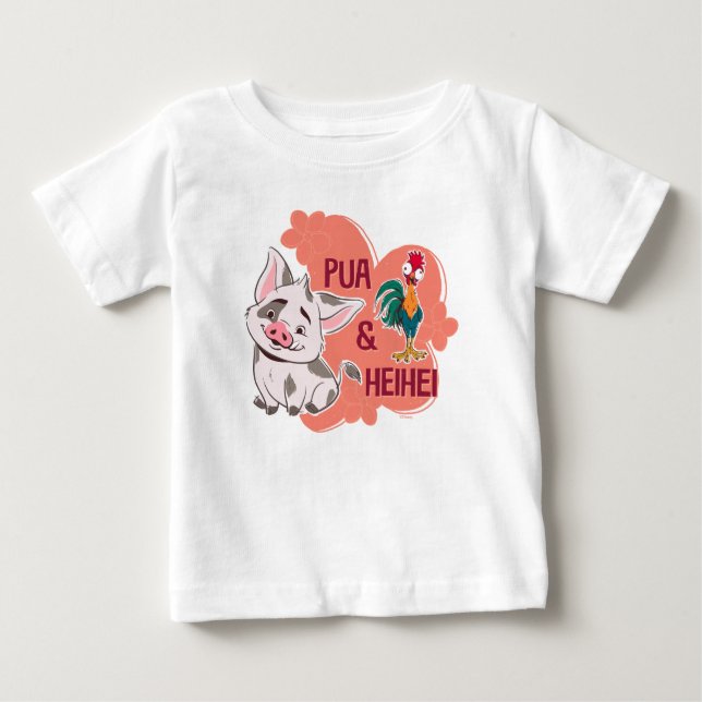 Pua & Heihei Floral Name Graphic Baby T-Shirt (Front)
