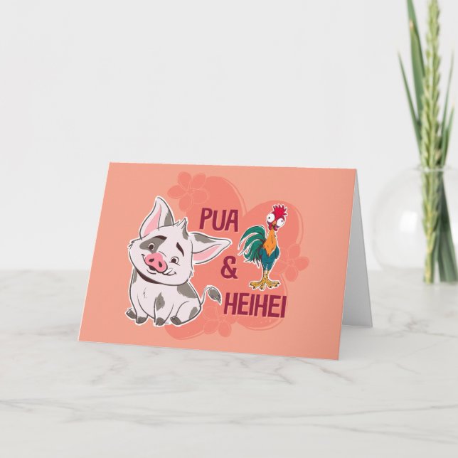 Pua & Heihei Floral Name Graphic Card (Front)