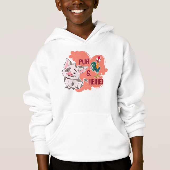 Pua & Heihei Floral Name Graphic Hoodie (Front)