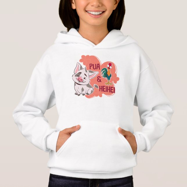 Pua & Heihei Floral Name Graphic Hoodie (Front)