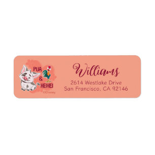 Pua & Heihei Floral Name Graphic Label