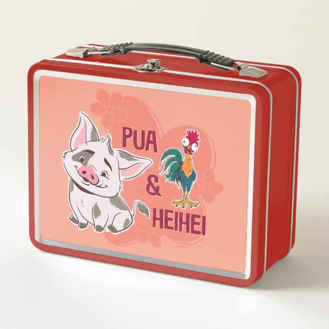 Pua & Heihei Floral Name Graphic Metal Lunch Box (Front)