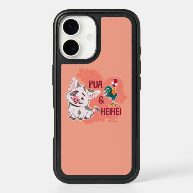 Pua & Heihei Floral Name Graphic Otterbox iPhone Case (Back)