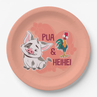 Pua & Heihei Floral Name Graphic Paper Plates