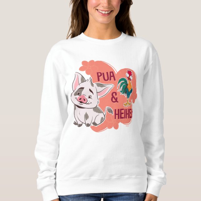 Pua & Heihei Floral Name Graphic Sweatshirt (Front)