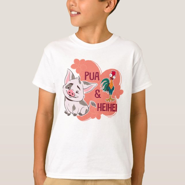 Pua & Heihei Floral Name Graphic T-Shirt (Front)