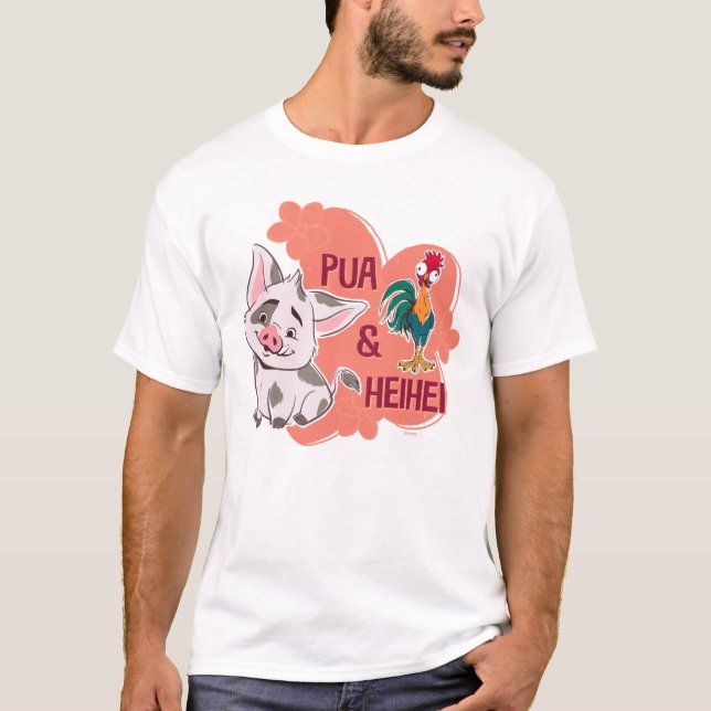 Pua & Heihei Floral Name Graphic T-Shirt (Front)