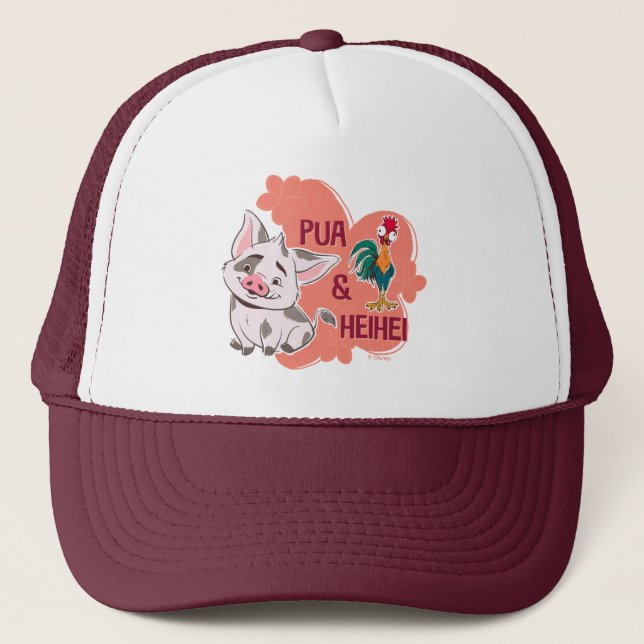 Pua & Heihei Floral Name Graphic Trucker Hat (Front)