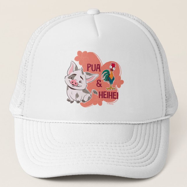 Pua & Heihei Floral Name Graphic Trucker Hat (Front)