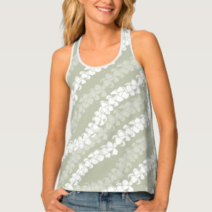 Puakenikeni lei on dusty sage tank top