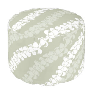 Puakenikeni lei on sage aloha print pouf