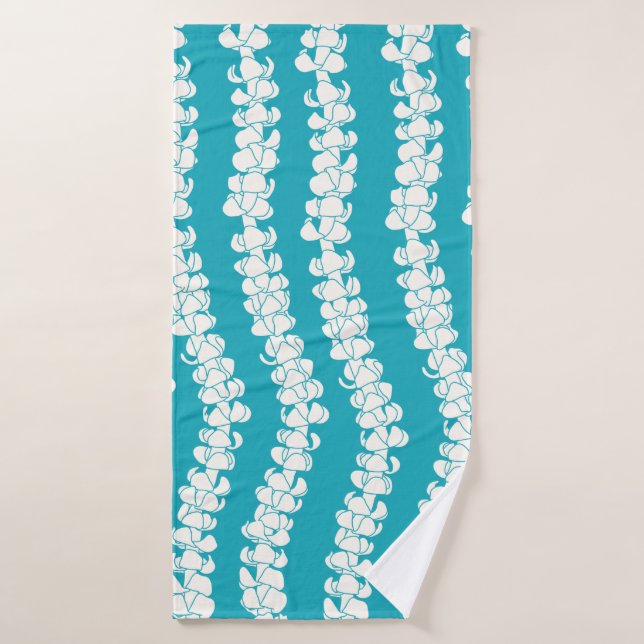 Puakenikeni on Turquoise Tropical bath towel set (Bath Towel)