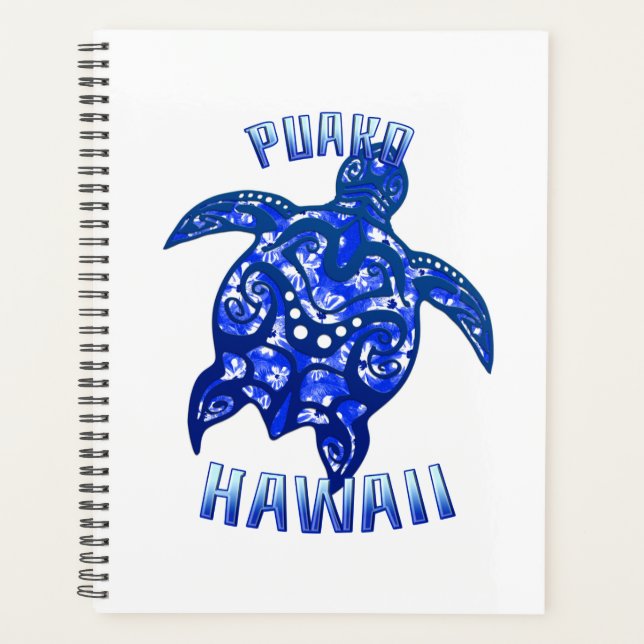 Puako Hawaii Vacation Tribal Turtle Planner (Front)