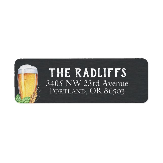 Pub Ale Chalkboard Return Address Label (Front)