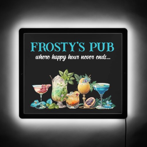 Pub Bar Cocktails Illuminated Sign