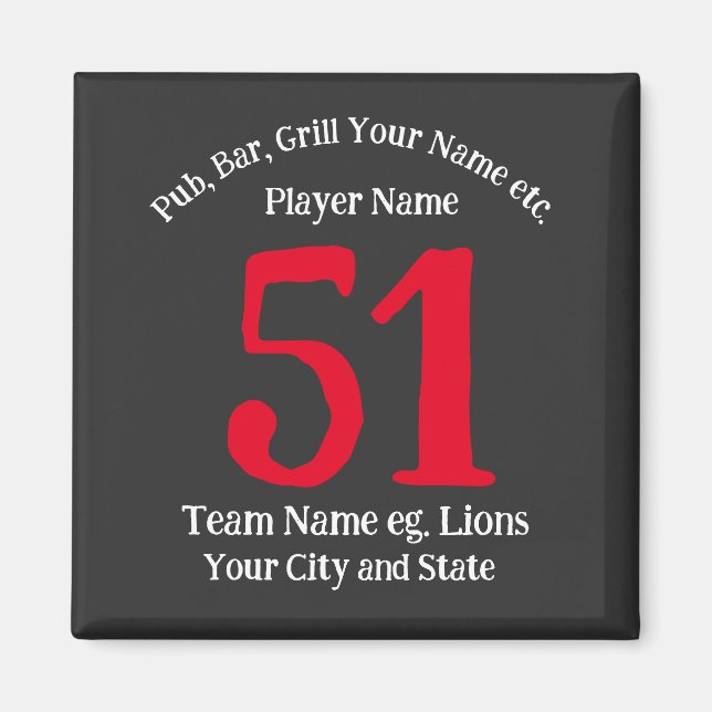 Pub Bar Grill Name Number Your Name Barbecue 2042 Magnet (Front)