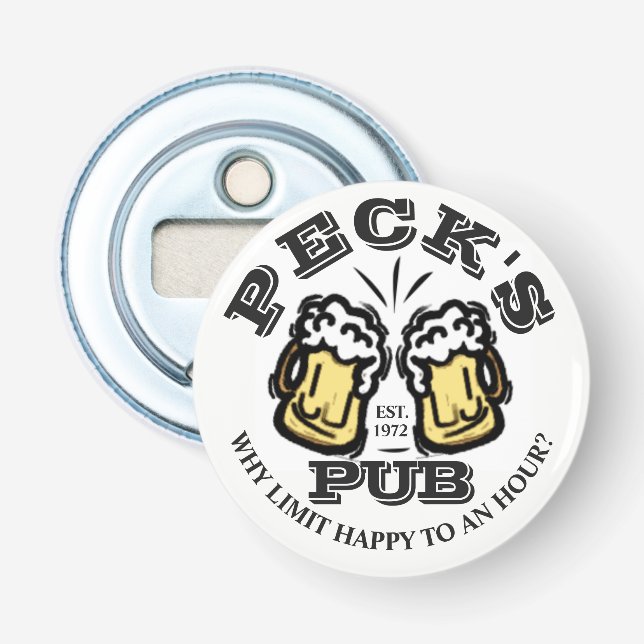 PUB bottle opener with beer glasses to customize! (Front)