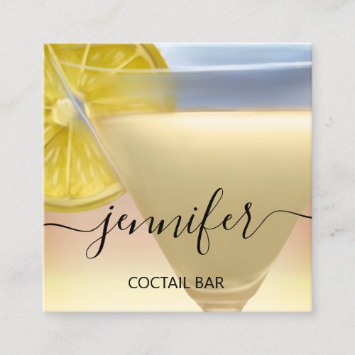 Pub Coctail Wine Bar Drink Glass Champaigne Logo Square Business Card