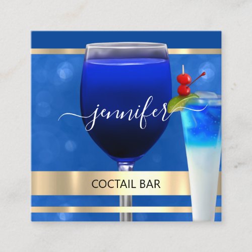 Pub Coctail Wine Bar Drink Restaurant Professional Square Business Card