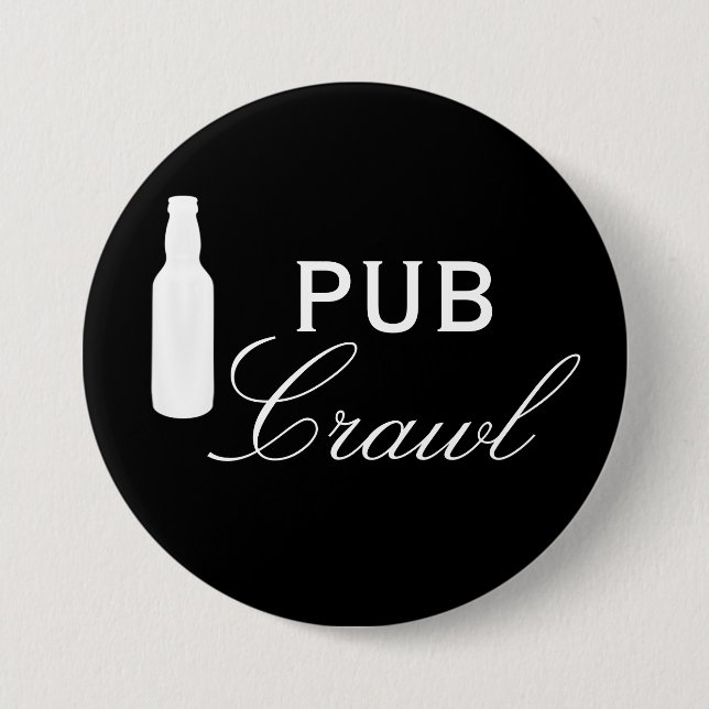 Pub Crawl Beer Day Drinking Button (Front)
