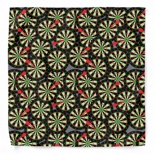 Pub Darts Team Darts Player Dart Board Pattern Bandana (Front)