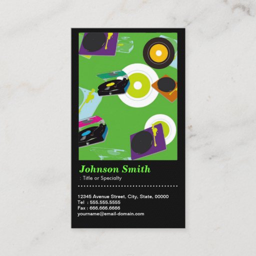 Customizable Pub DJ - Cool Disc Jockey Mixer Deck  - QR Code Business Card