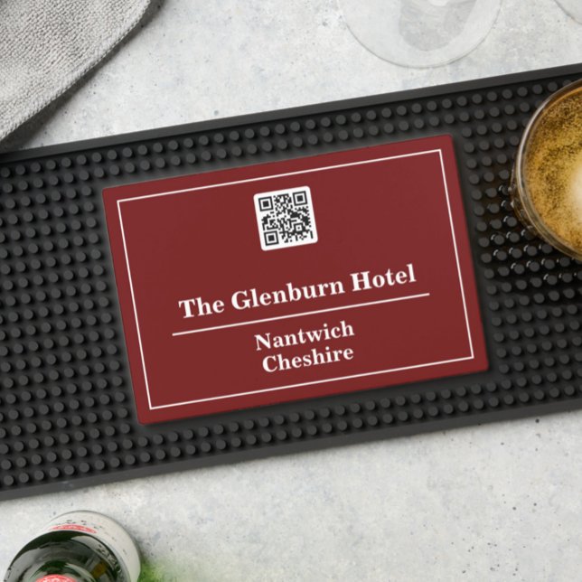Pub, Guest House, or Hotel QR Code on a Bar Mat (Creator Uploaded)