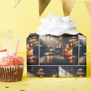 Pub Old Fashioned Cocktail Wrapping Paper