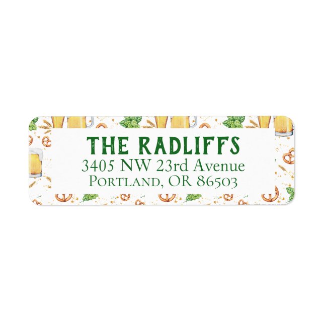 Pub Pattern Return Address Label (Front)