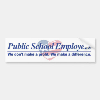 Pub. Schl Employees Make Difference Bumper Sticker