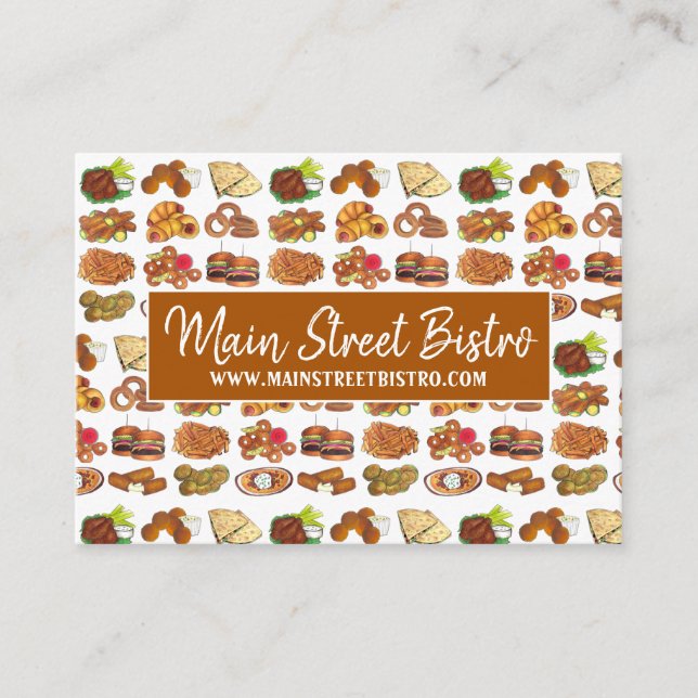 Pub Snacks Bar Food Restaurant Appetizers Bistro Business Card (Front)