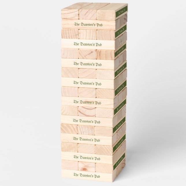 Pub Style Custom Giant Topple Tower Game (Assembled)