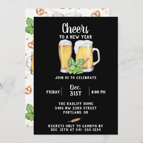 Pub Style New Years Party Invitation
