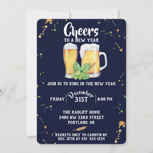 Pub Style New Years Party Invitation