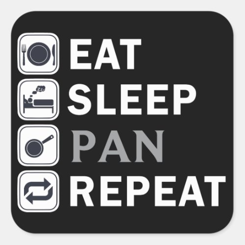 pubg_Eat Sleep Pan Repeat Square Sticker