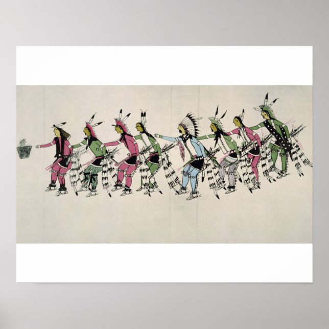 Public dance in honour of the warrior He Dog (ink Poster (Front)