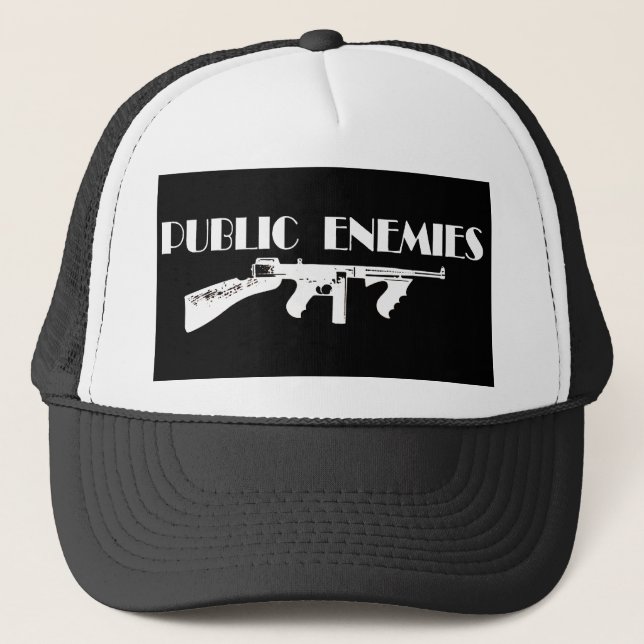 Public Enemies Machine Gun Trucker Hat (Front)