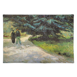 Public Garden with Couple by Vincent van Gogh Cloth Placemat
