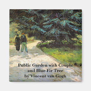 Public Garden with Couple by Vincent van Gogh Magnet